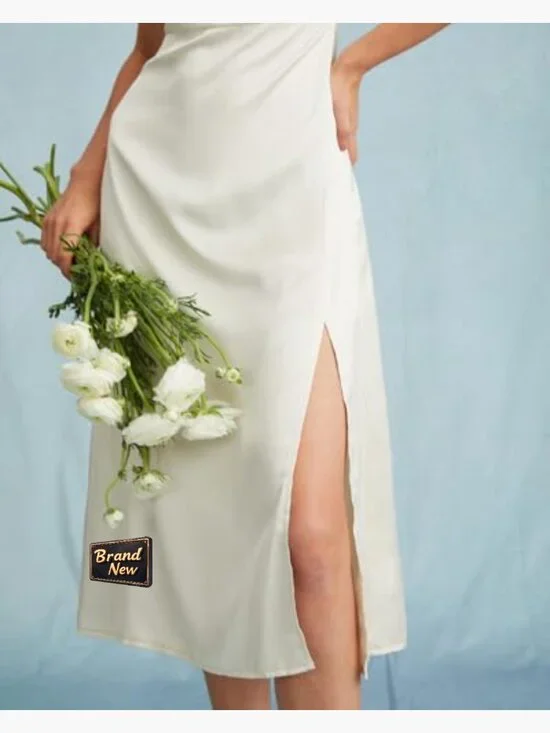 Summer Casual Mini Dress with Side Slit and Boat Neck - Picture 5 of 6